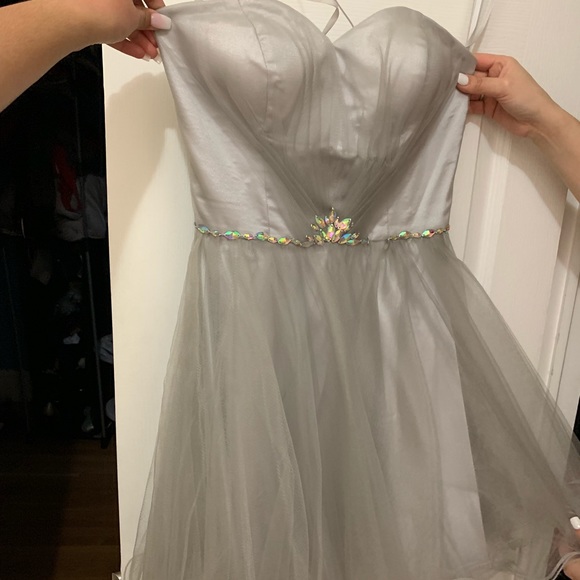 silver court dresses